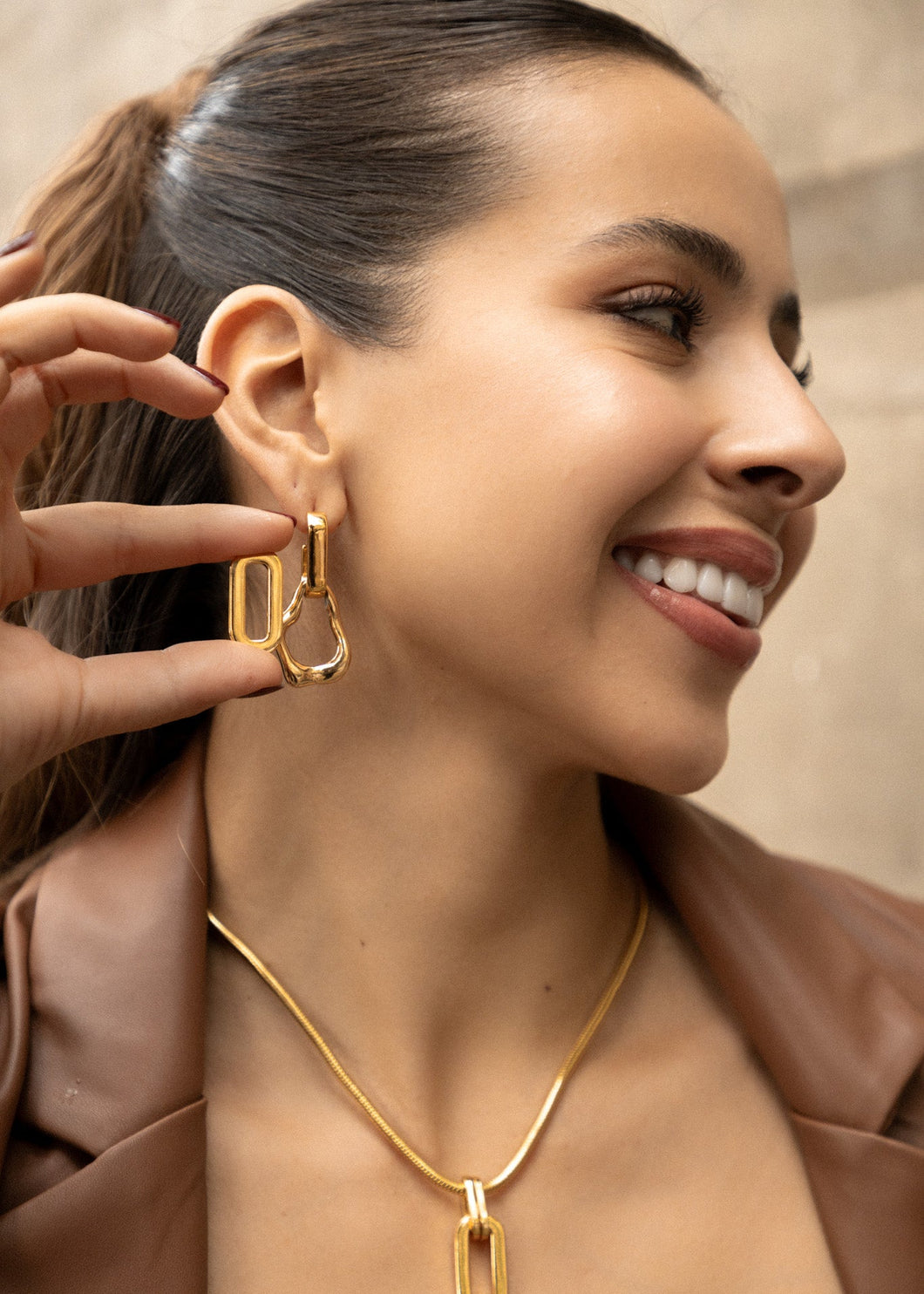 ARETES 3 EN 1 ESLABON By Issa Vásquez