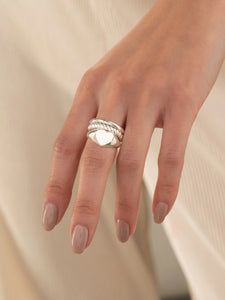 ANILLO CORAZON PLATEADO