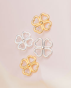 ARETES TREBOL PLATEADO