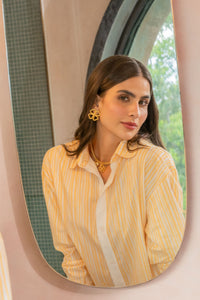 ARETES TREBOL DORADO