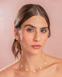 COLLAR TREBOLES BLANCOS