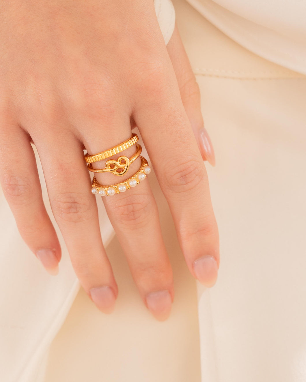 TRIO ANILLOS PERLA