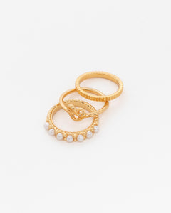 TRIO ANILLOS PERLA