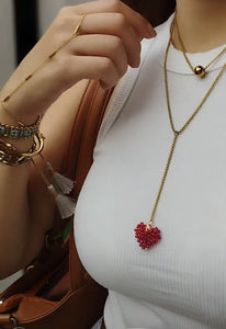 CADENA CORAZON TEJIDO