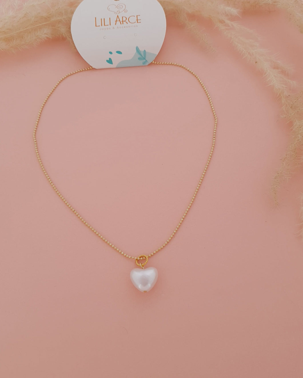 CADENA CORAZON PERLADO