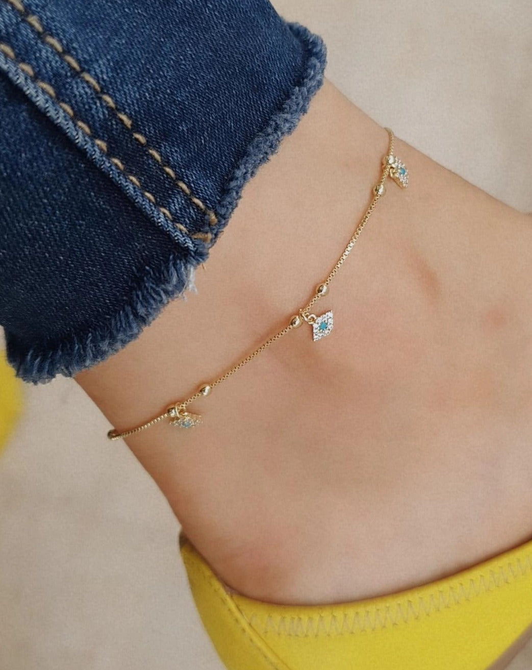 TOBILLERA OJO CON CRISTALES