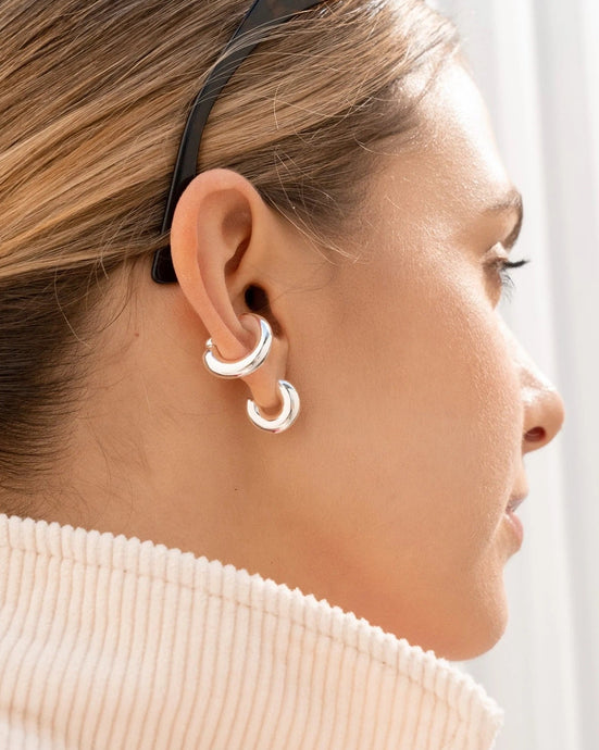 SET EARCUFF + CANDONGAS PLATA| LILI ARCE ACCESORIOS