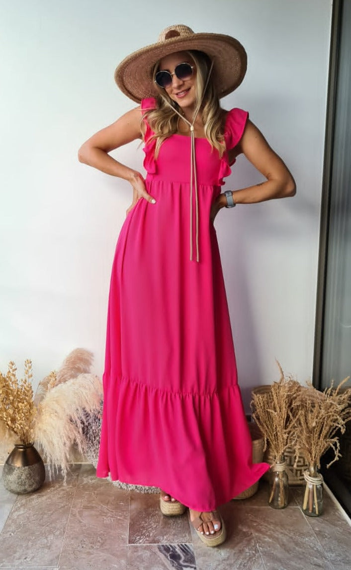 VESTIDO DIYA FUCSIA