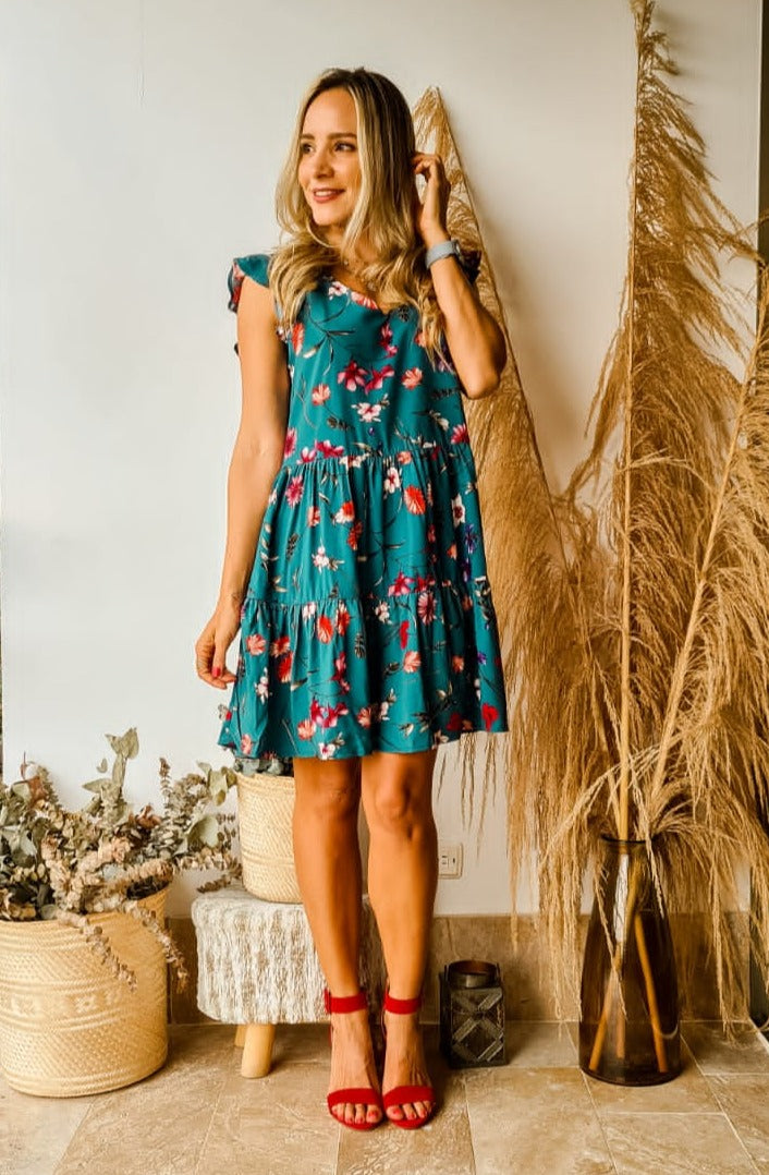 VESTIDO ROSE TURQUESA| LILI ARCE ACCESORIOS